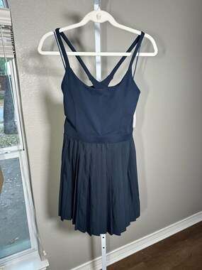 Z by Zella Navy Blue Pleated Athletic Tennis Dress with Built-in Shorts